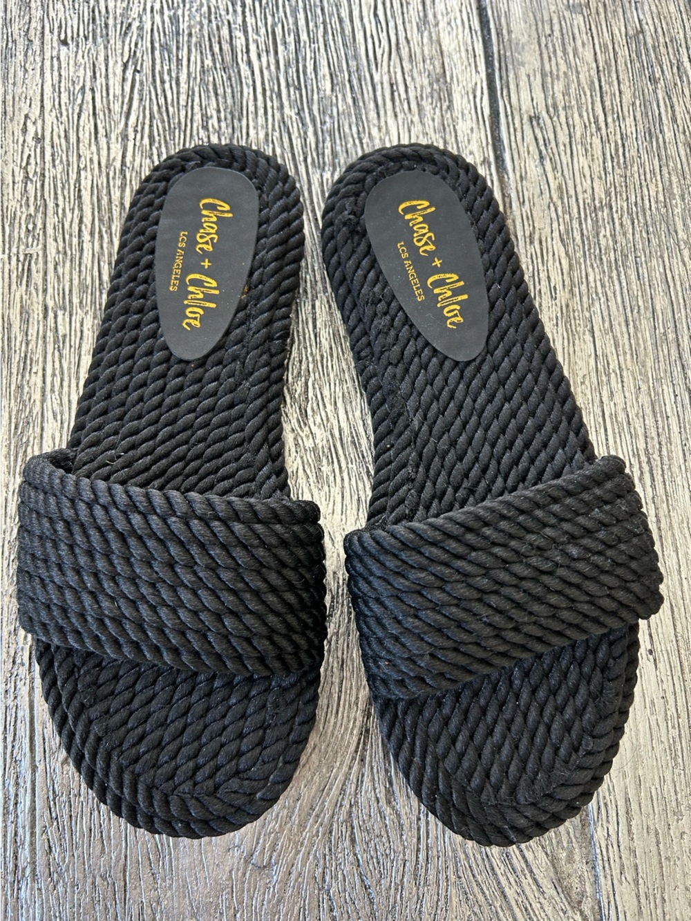 Chase + Chloe Black Portia Slide Sandals - Picture 3 of 5